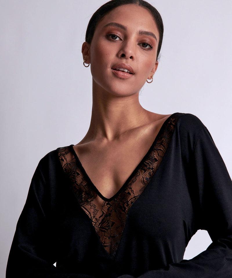 Aubade Lazy Days Noir Top Manches Longues