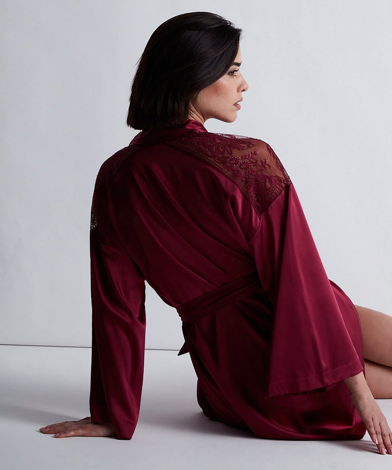 Aubade Midnight Whisper Crimson Red Kimono