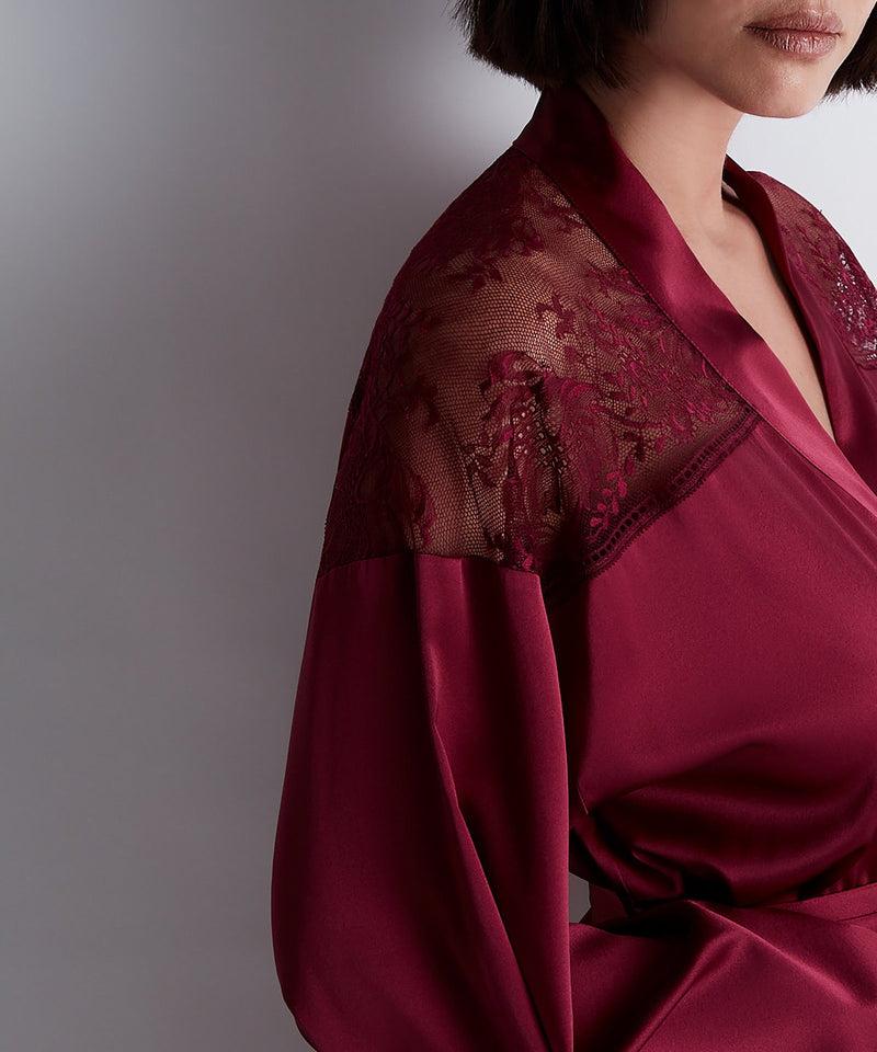 Aubade Midnight Whisper Crimson Red Kimono