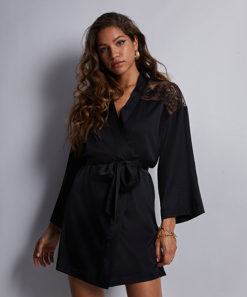 Aubade Midnight Whisper Noir Kimono