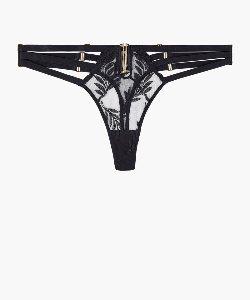 aubade Queen of Shadow Noir Absolu Tanga