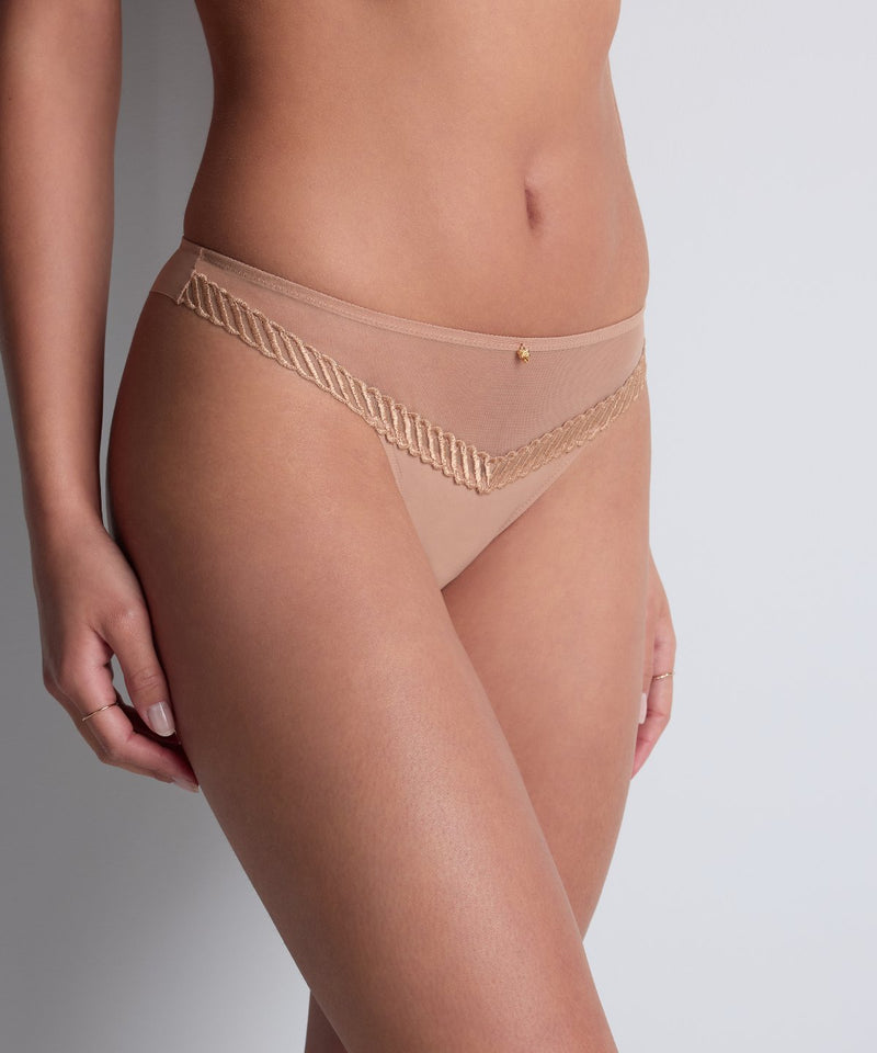 Aubade Sheer Emotion Sand Tanga