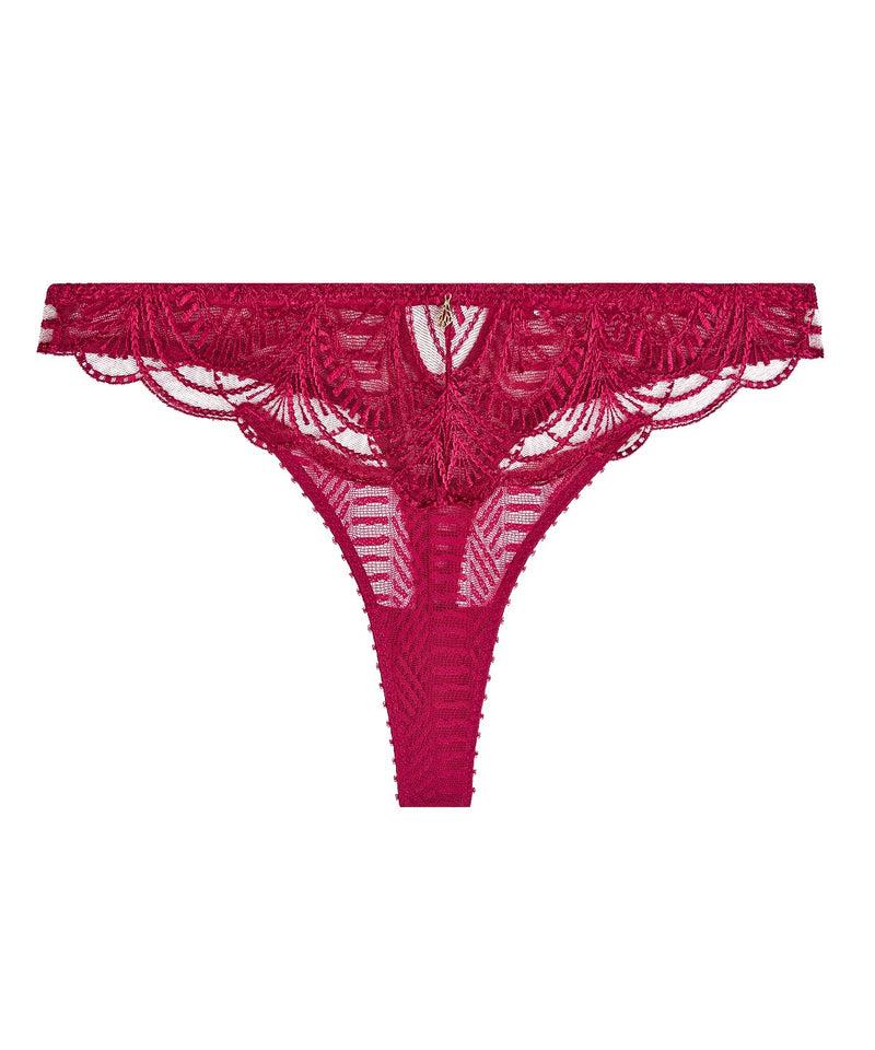 aubade Vibes Rouge Love et Uni Bordeaux Tanga