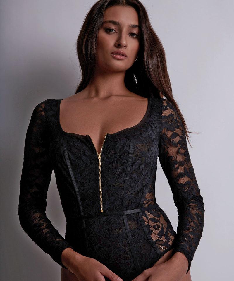 Aubade Les Bodys By Aubade Noir Body Manches Longues