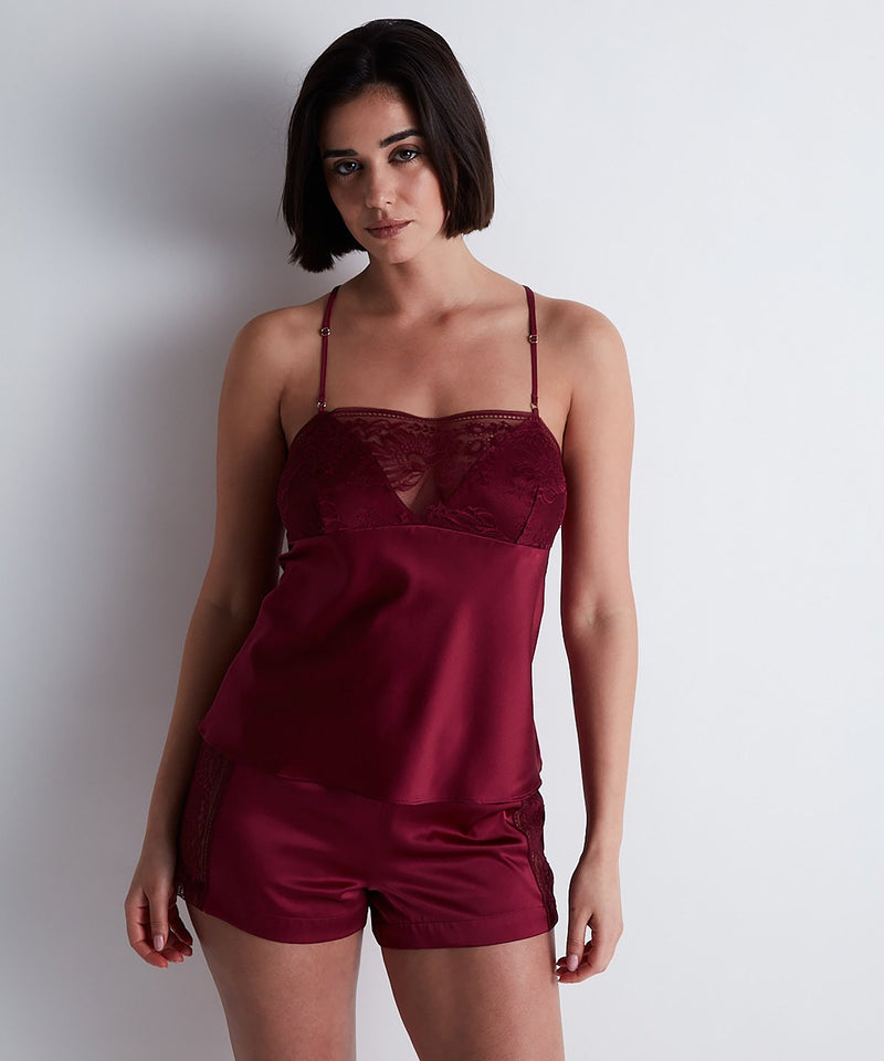 Aubade Midnight Whisper Crimson Red Top à Fines Bretelles