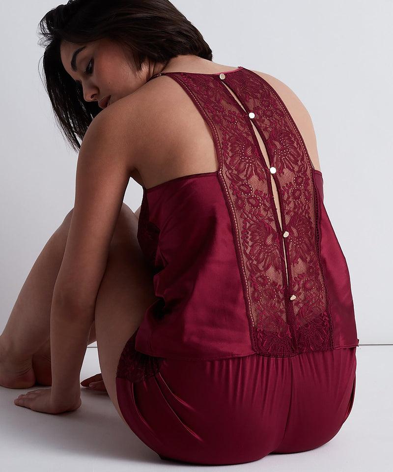 Aubade Midnight Whisper Crimson Red Top à Fines Bretelles