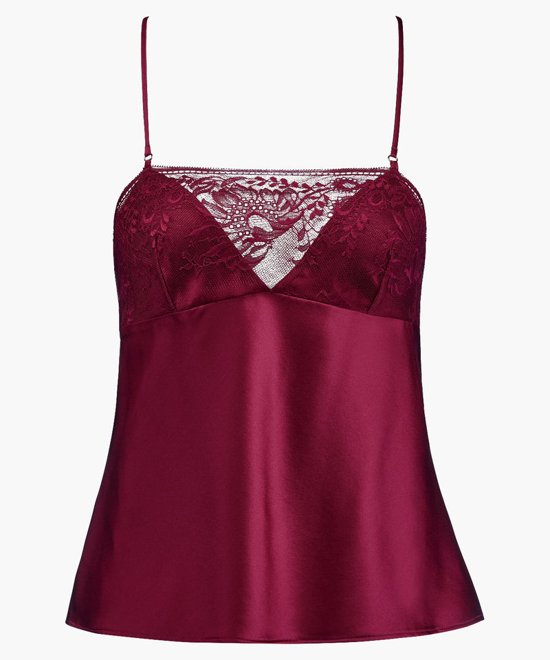 aubade Midnight Whisper Crimson Red Top à fines bretelles