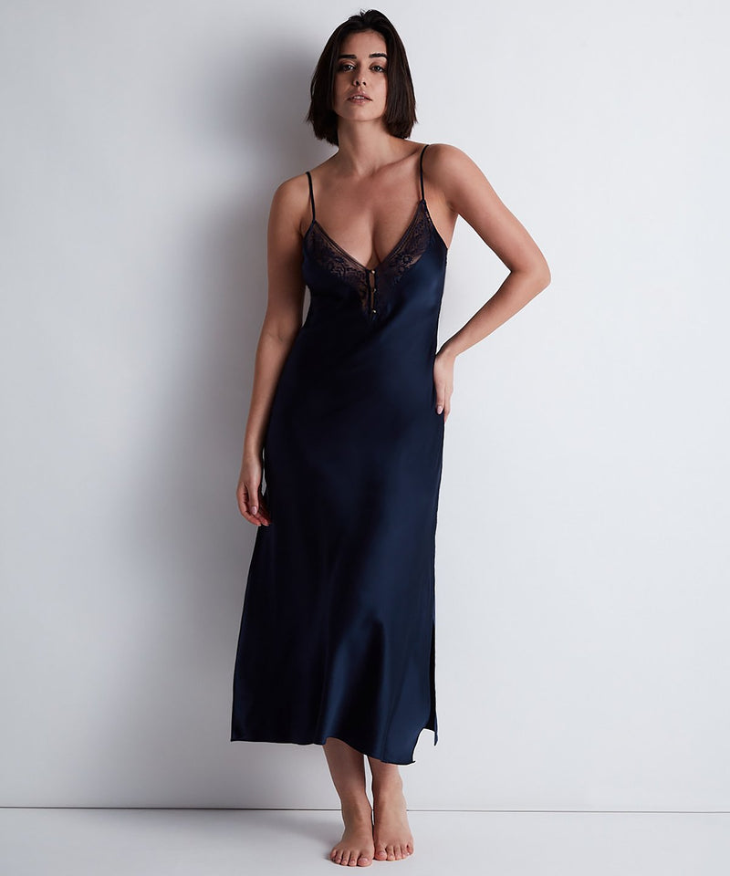 Aubade Midnight Whisper Evening Blue Nuisette Longue