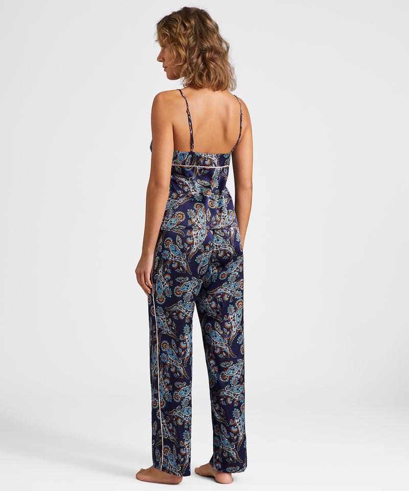 Aubade Silk By Night Blue Cachemire Top à Fines Bretelles