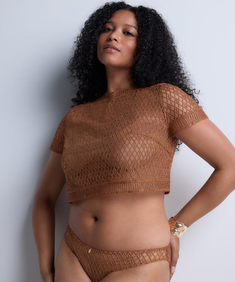 Aubade Stardust Dream Amber Gold Top Manches Courtes