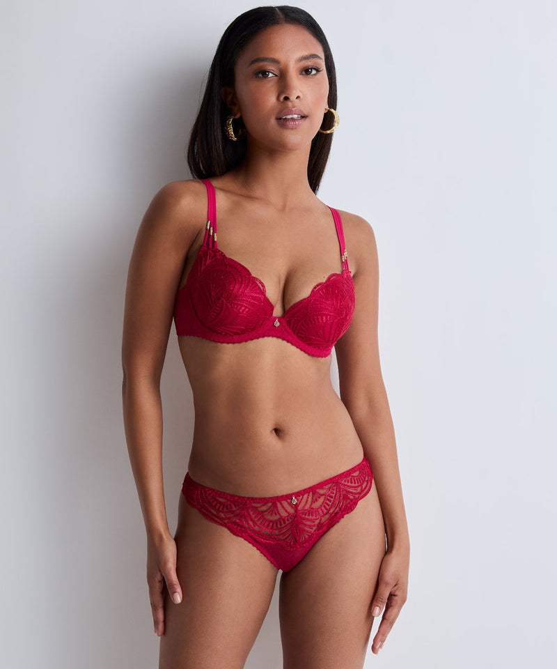 Aubade Vibes Rouge Love Et Uni Bordeaux Push-up Coques