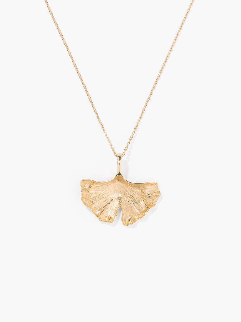 aurélie bidermann Pendentif Ginkgo GINPD03 YG PM