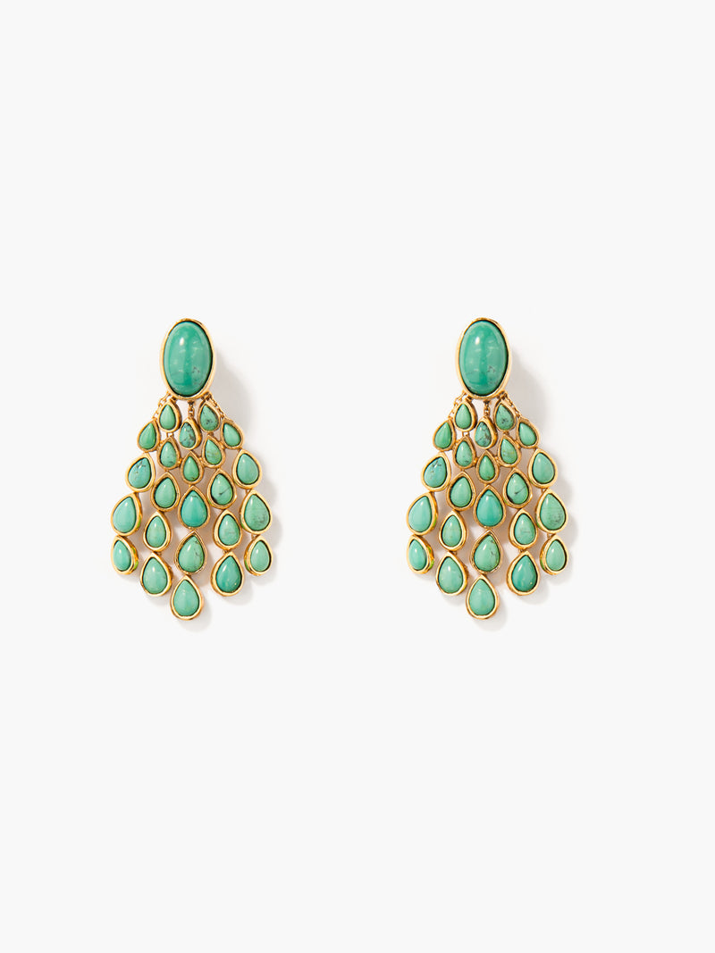 aurélie bidermann Boucles d'oreilles Cherokee Turquoise CHKBO022TU MG