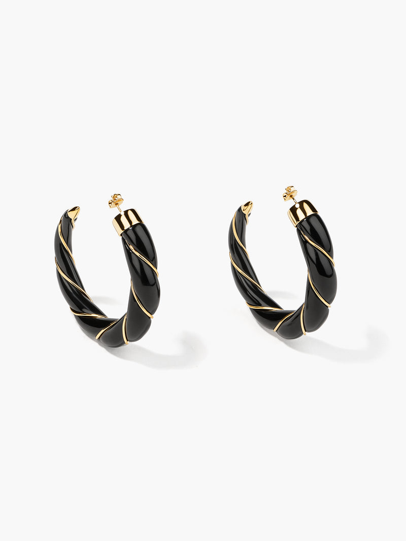 aurélie bidermann Boucles d'oreilles Diana Noires DIAF15BO02N5 MG