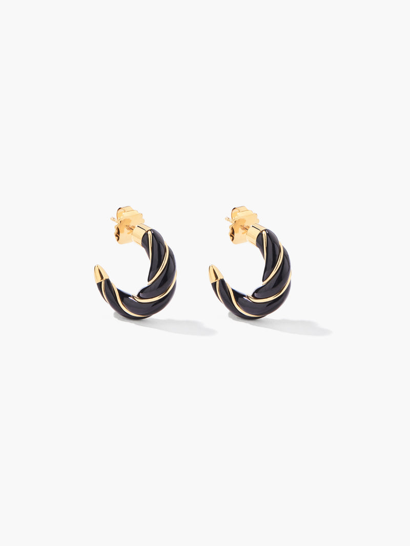 aurélie bidermann Boucles d'oreilles Diana noires FW24BO09 MG