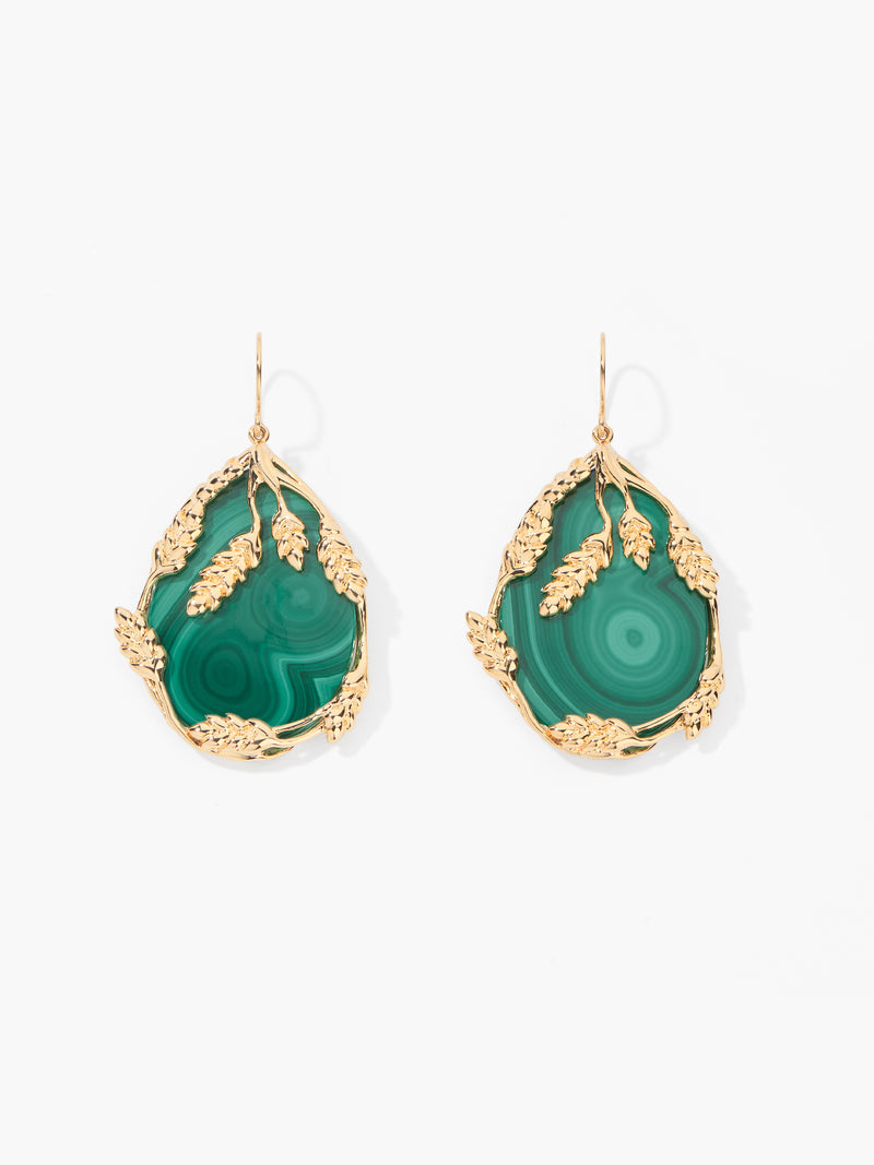 aurélie bidermann Boucles d'oreilles Françoise Malachite FRAF22BO01MA MG