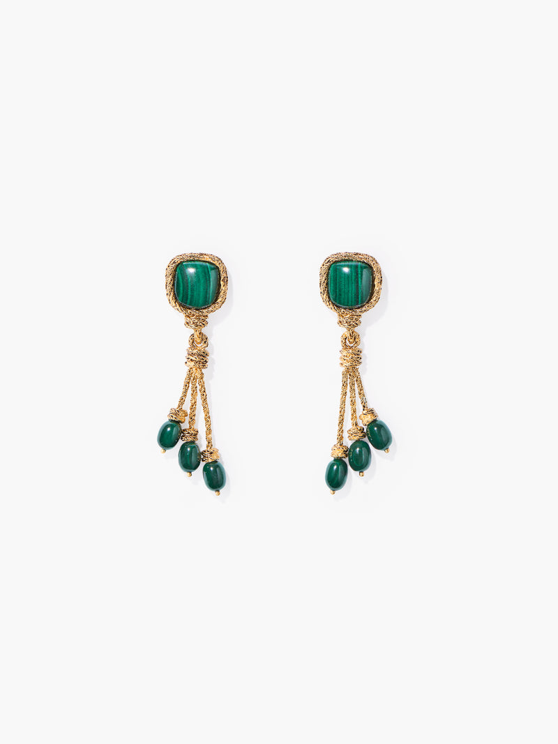 aurélie bidermann Boucles d'oreilles Miki Malachite SS25BO13 MG
