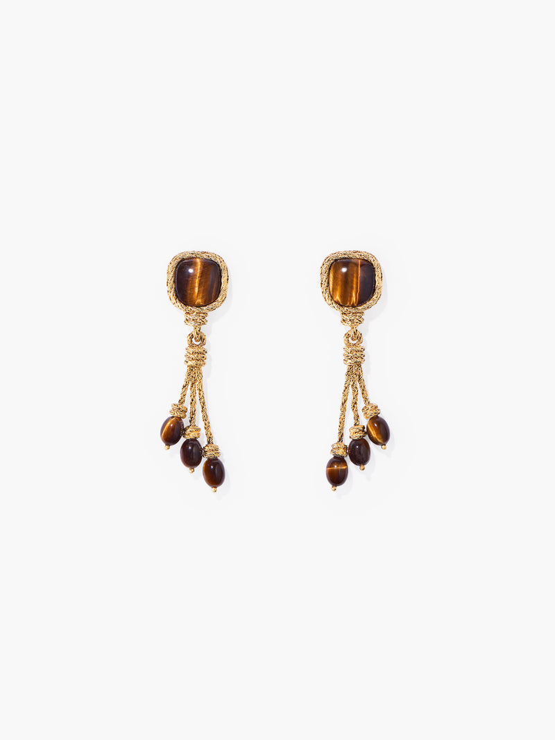 aurélie bidermann Boucles d'oreilles Miki oeil de tigre SS25BO17 MG
