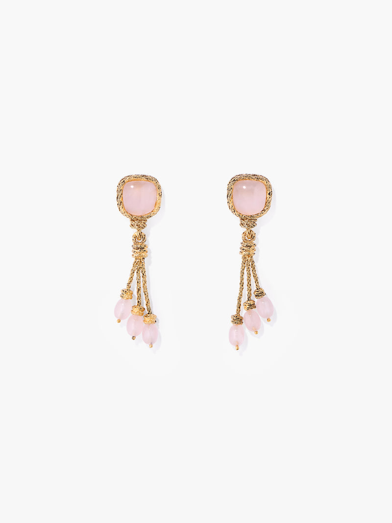 aurélie bidermann Boucles d'oreilles Miki quartz rose SS25BO14 MG