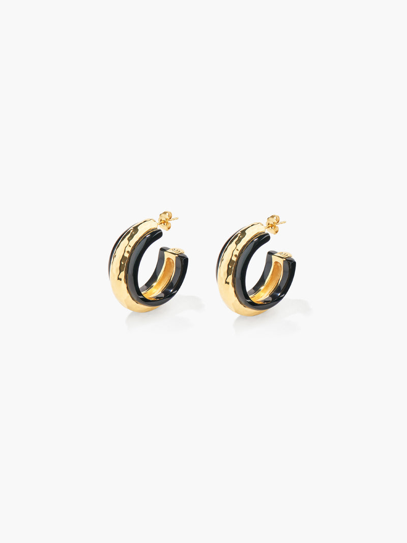 aurélie bidermann Boucles d'oreilles Nazca noires FW20BO15 MG GM