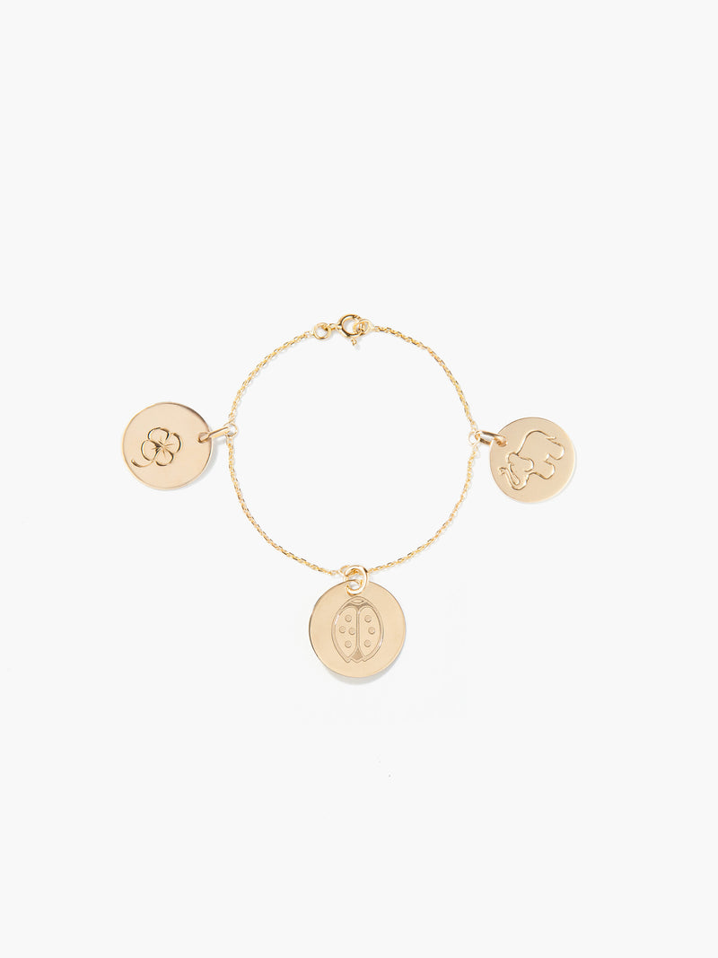 aurélie bidermann Bracelet 3 médailles or MLEBR032 YG