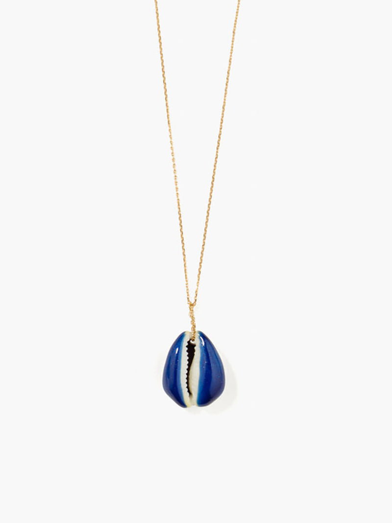 aurélie bidermann Collier Merco bleu cosmique Paillette Laqué MERCO08B5 YG