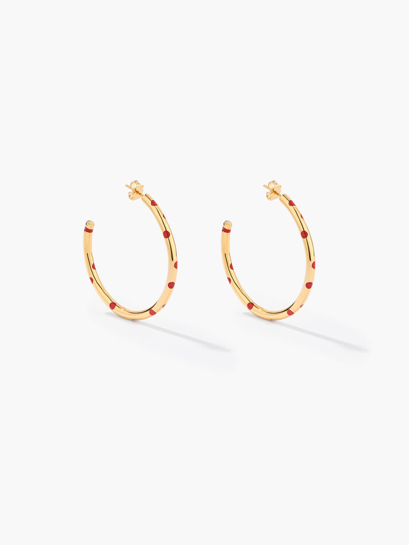 aurélie bidermann Créoles Positano à pois corail SS24BO05 MG