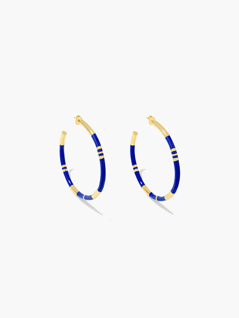 aurélie bidermann Créoles Positano bleu lapis FW19BO20B MG GM