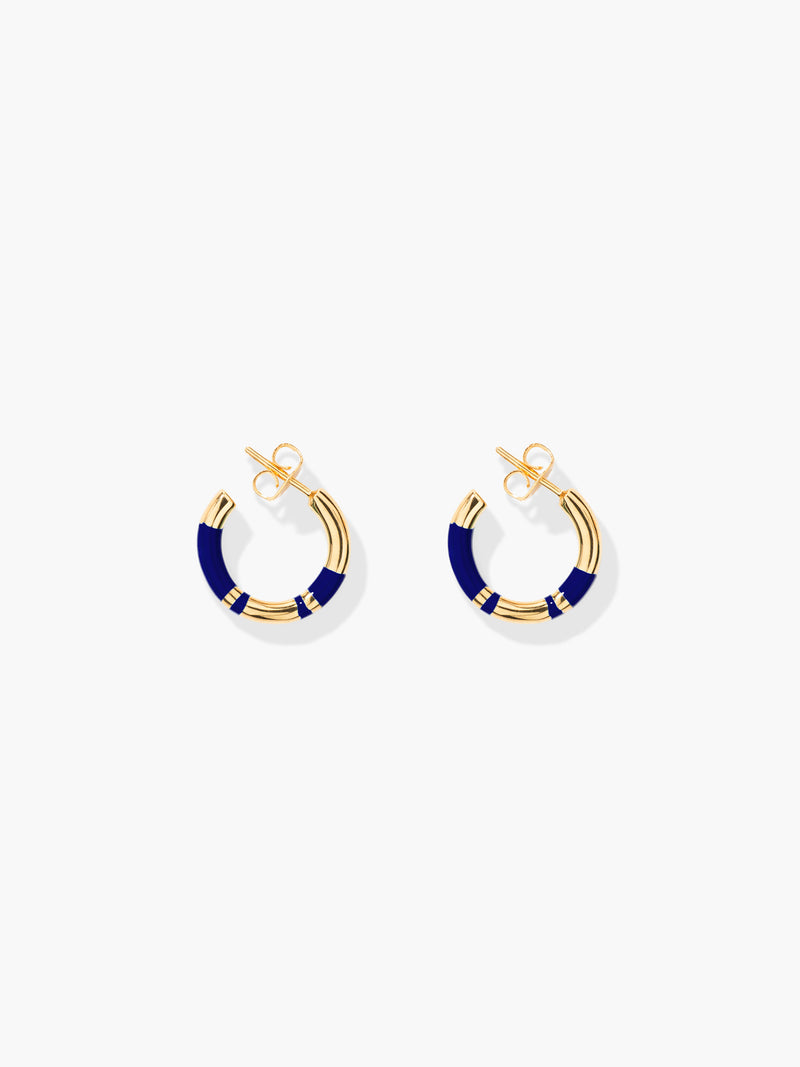 aurélie bidermann Mini crèoles Positano bleu lapis FW19BO22B MG PM