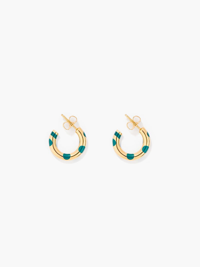 aurélie bidermann Mini Créoles Positano Émeraude FW24BO04 MG PM