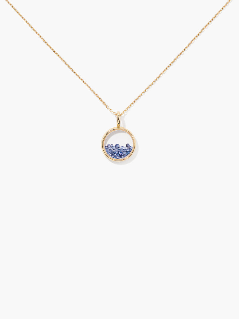 aurélie bidermann Pendentif mini Chivor saphirs bleus CHISA00BS YG