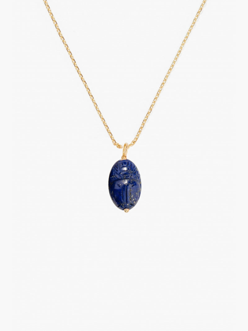 aurélie bidermann Pendentif Scarabée Lapis lazuli moyen modèle SCAPD01LL YG MM