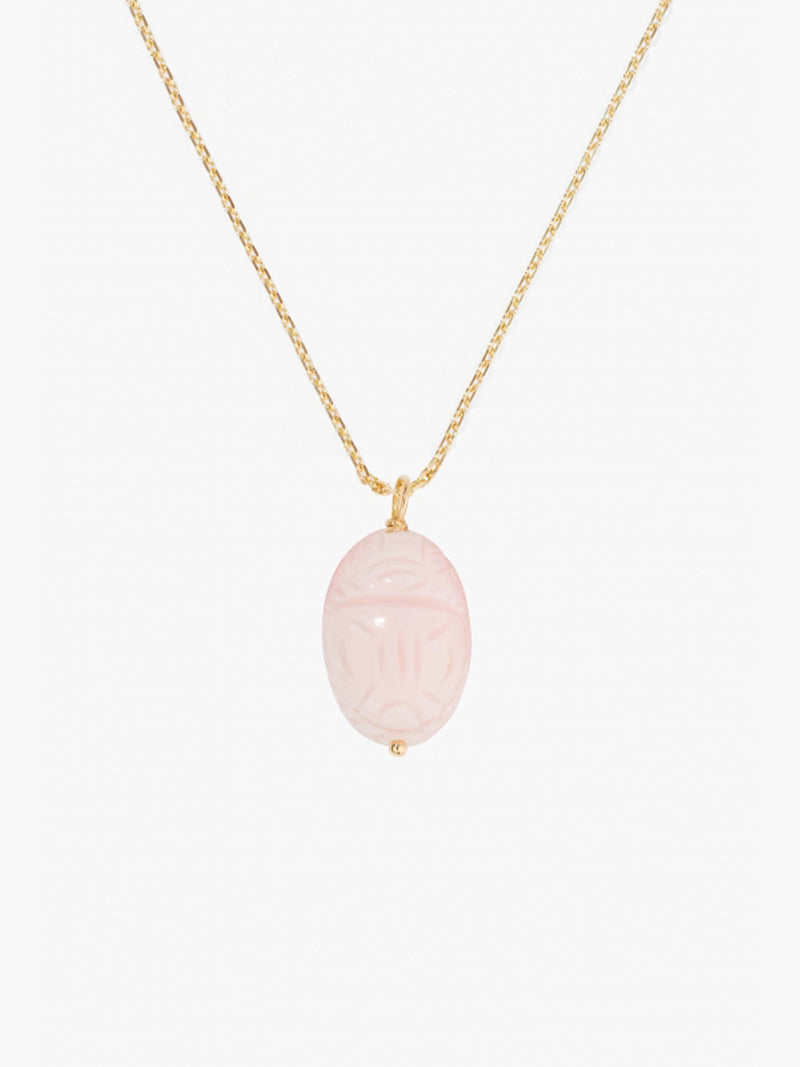 aurélie bidermann Pendentif Scarabée Opale rose grand modèle SCAPD01OPR YG GM