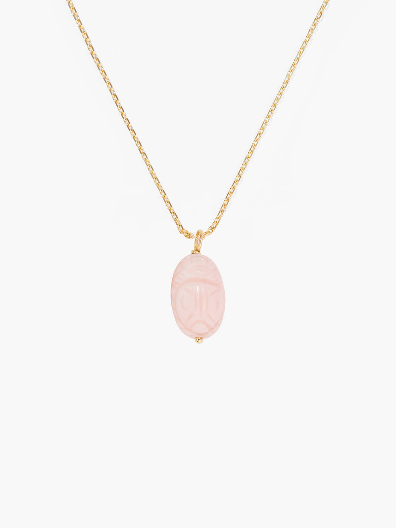 aurélie bidermann Pendentif Scarabée Opale rose moyen modèle SCAPD01OPR YG MM