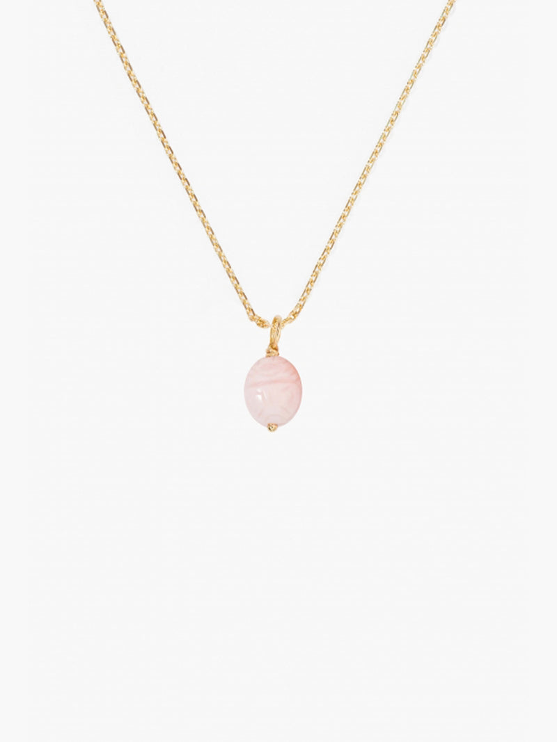 aurélie bidermann Pendentif Scarabée Opale rose petit modèle SCAPD01OPR YG PM