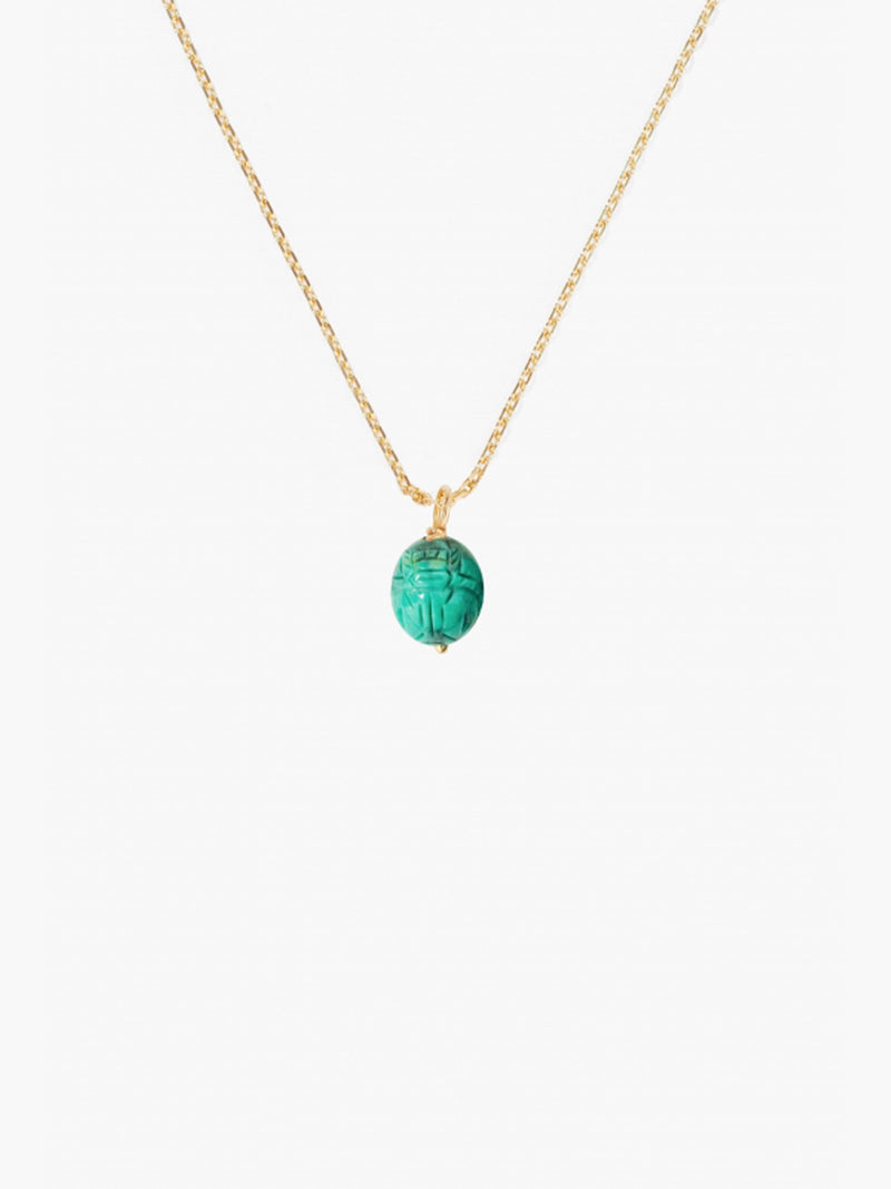 aurélie bidermann Pendentif Scarabée Turquoise petit modèle SCAPD01TU YG PM_CHNFOR04 YG