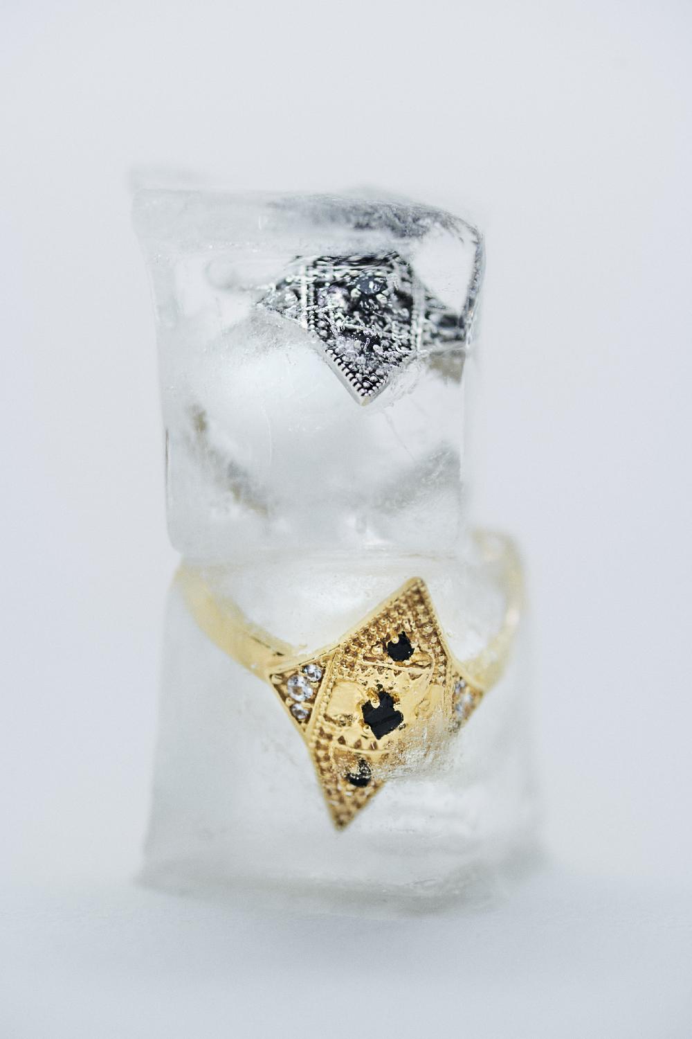 Ba&sh Bague Argent Onyx Teluga Gris