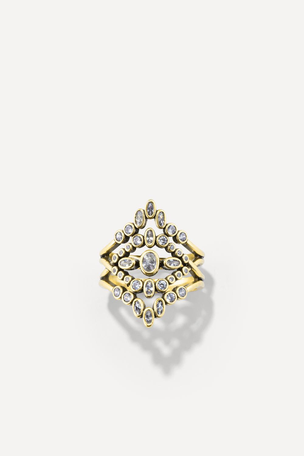 Ba&sh Bague Avec Zircons Talula Dore