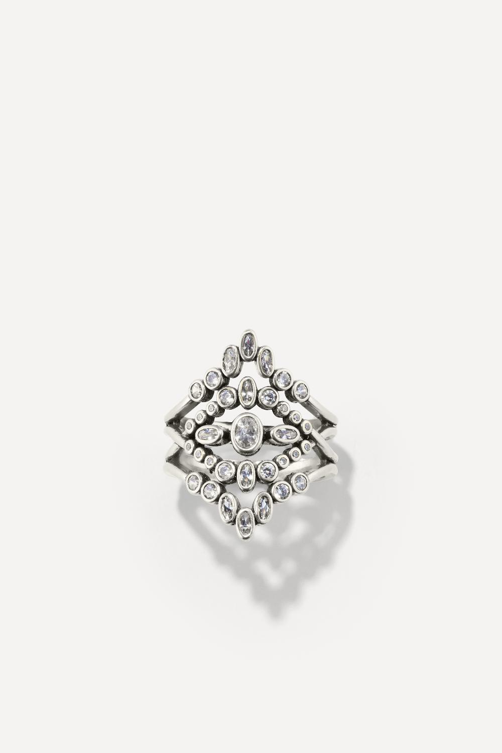 Ba&sh Bague Avec Zircons Talula Gris