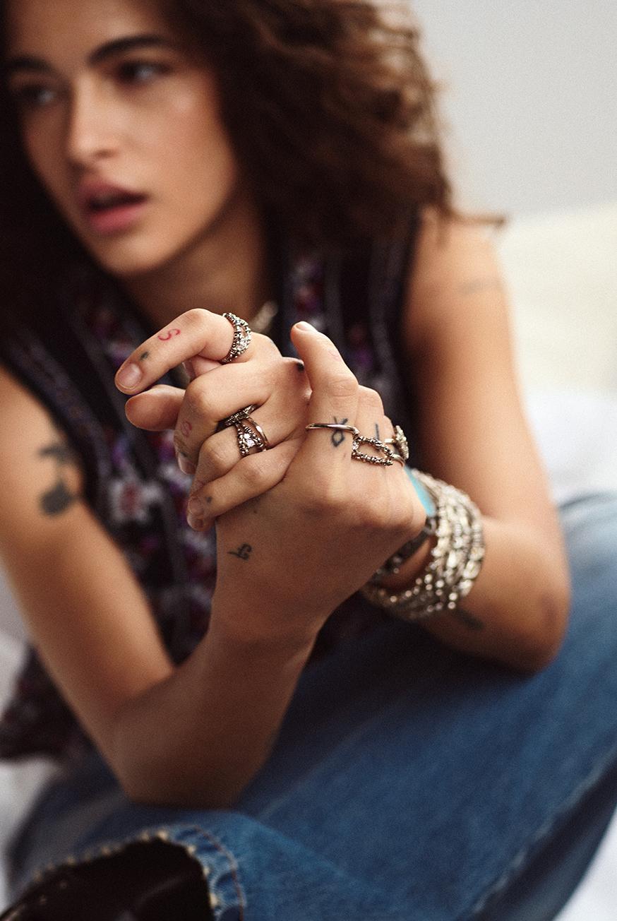 Ba&sh Bague En Argent Freya Gris