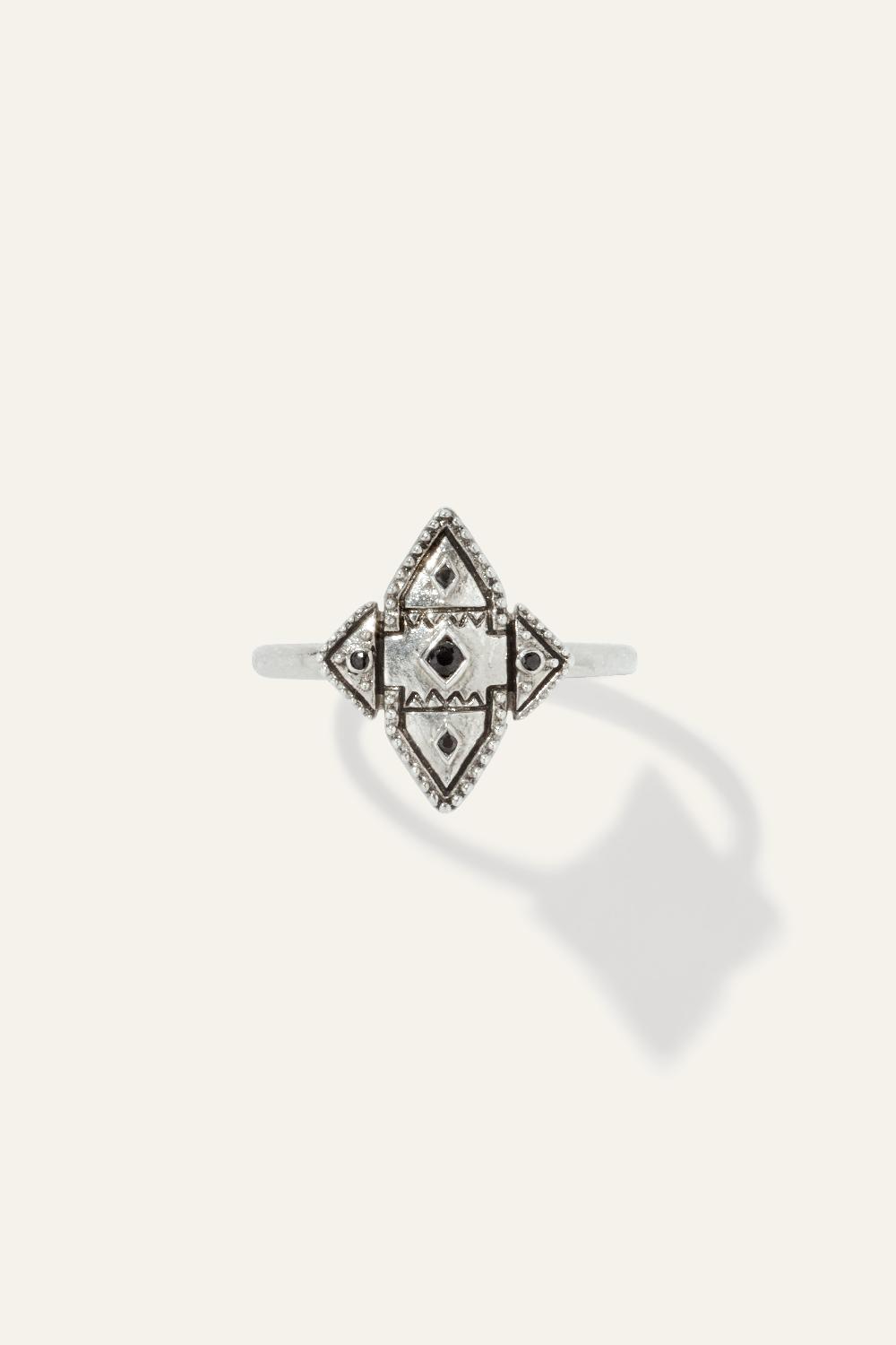 ba&sh Bague Forme Losange Wila Gris