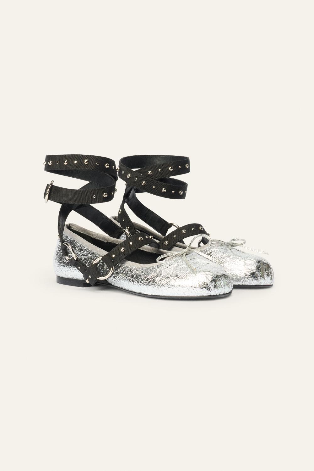 Ba&sh Ballerine Plate Avec Bride Clodye Gris