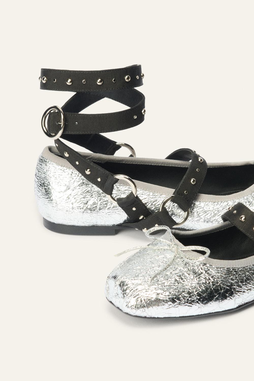 Ba&sh Ballerine Plate Avec Bride Clodye Gris