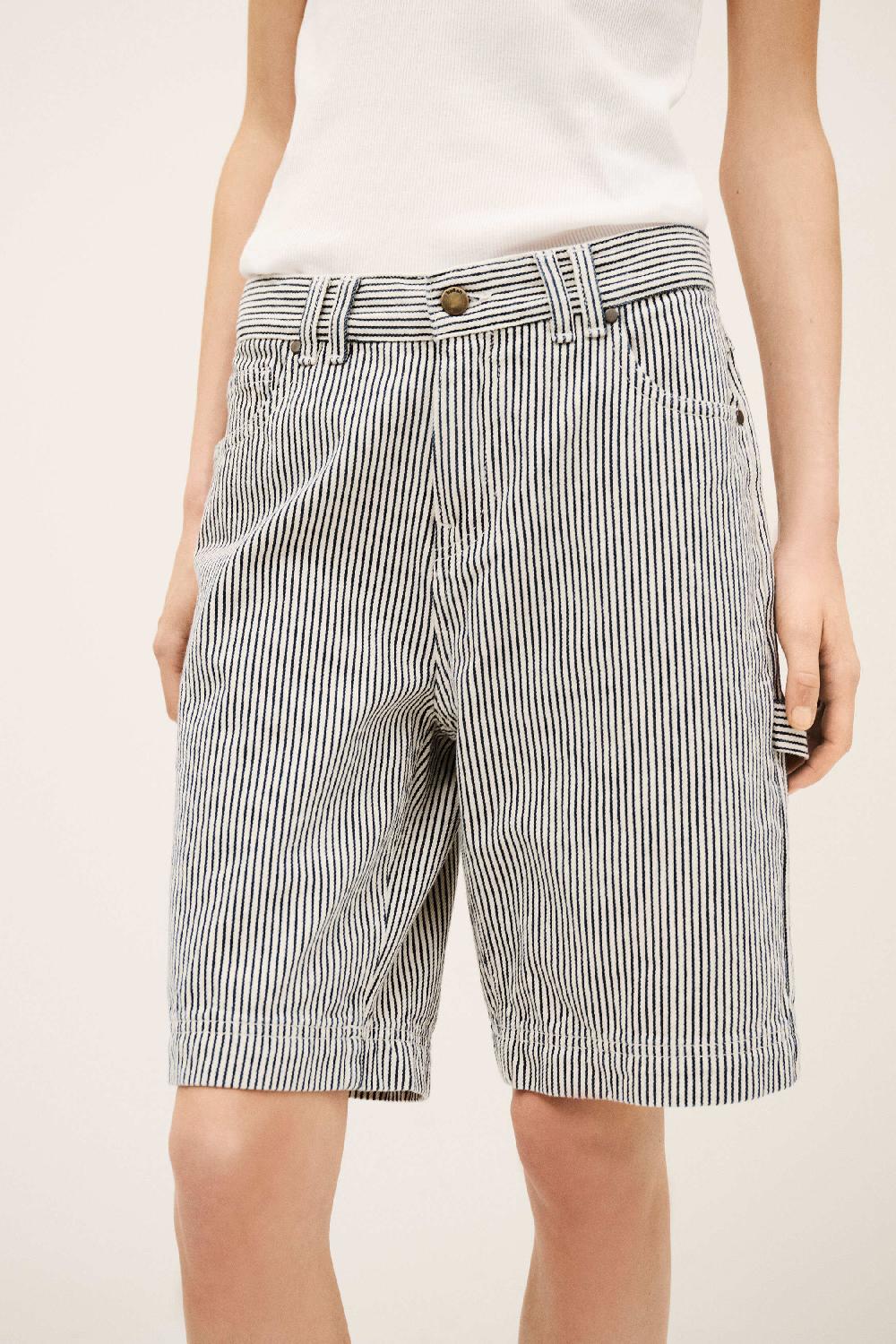 Ba&sh Bermuda Coupe Droite Cisae Blanc Ecru