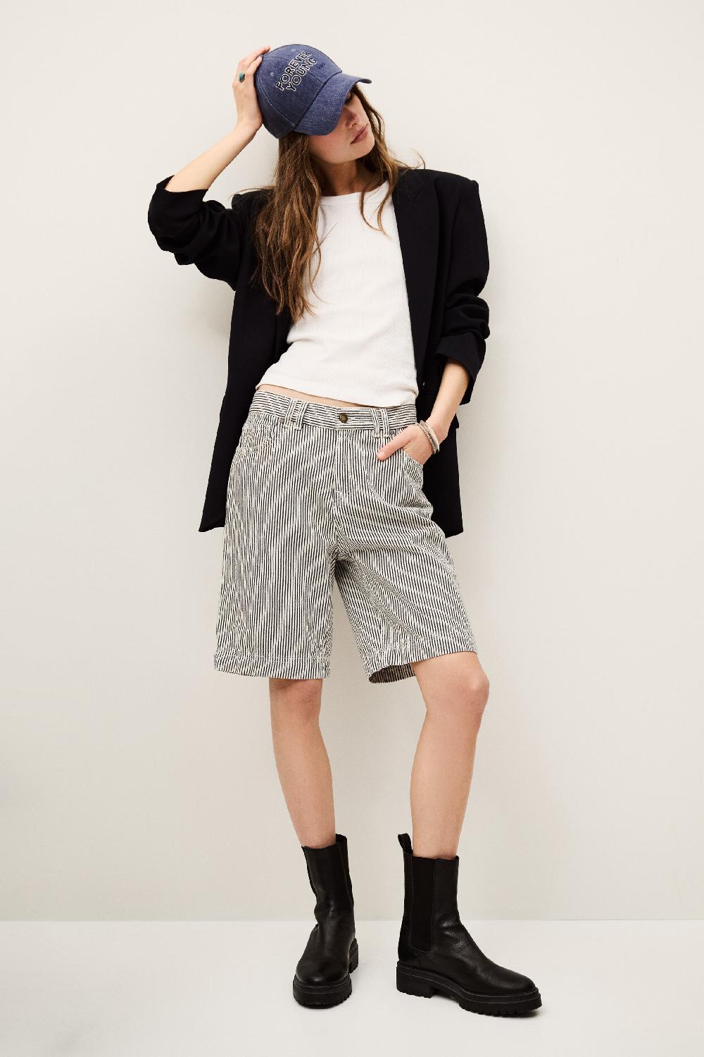 ba&sh Bermuda Coupe Droite Cisae Blanc Ecru