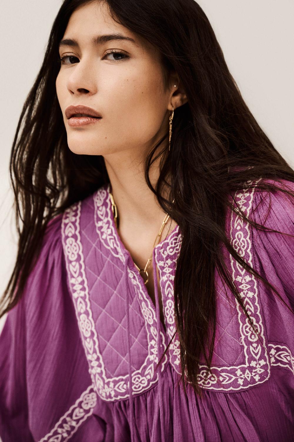 Ba&sh Blouse Ample BrodéE Praveen Rose