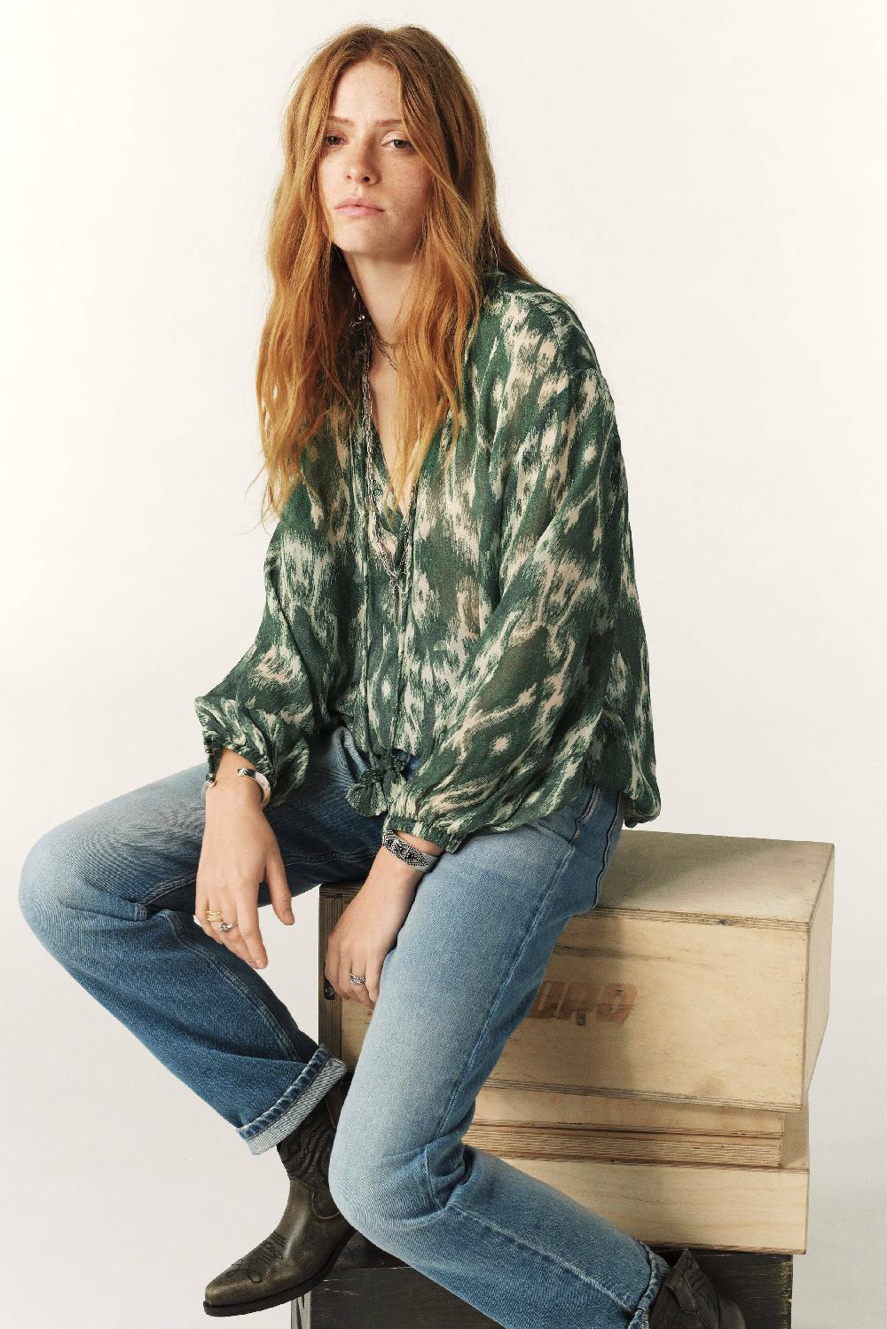 Ba&sh Blouse Ample Menaelle Kaki