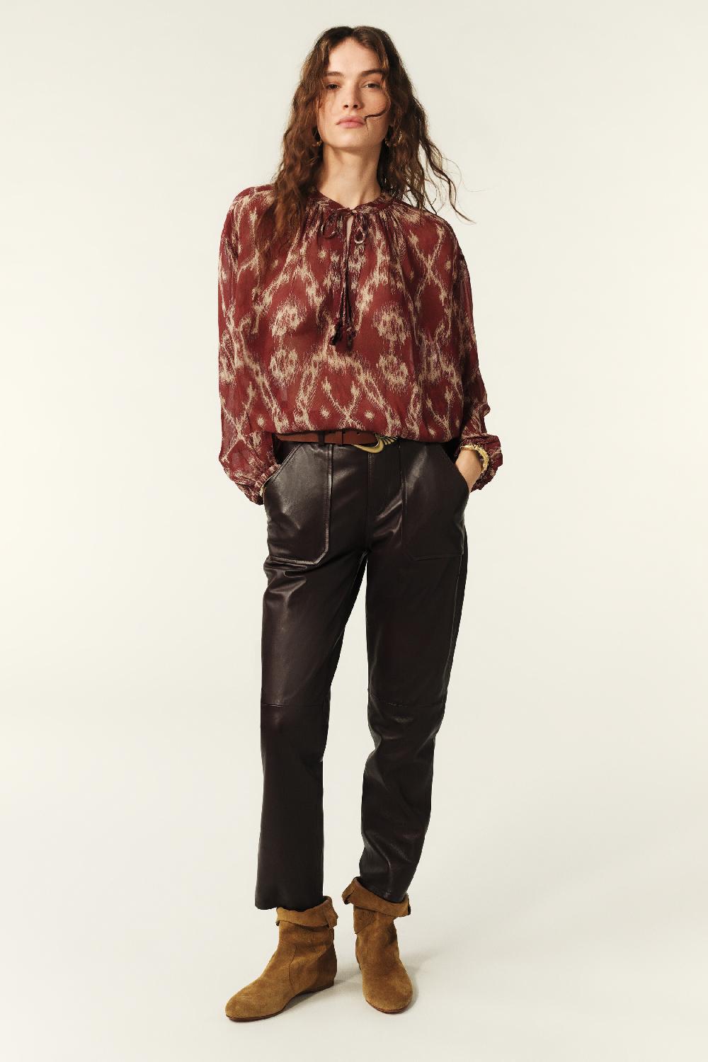 Ba&sh Blouse Ample Menaelle Rouge