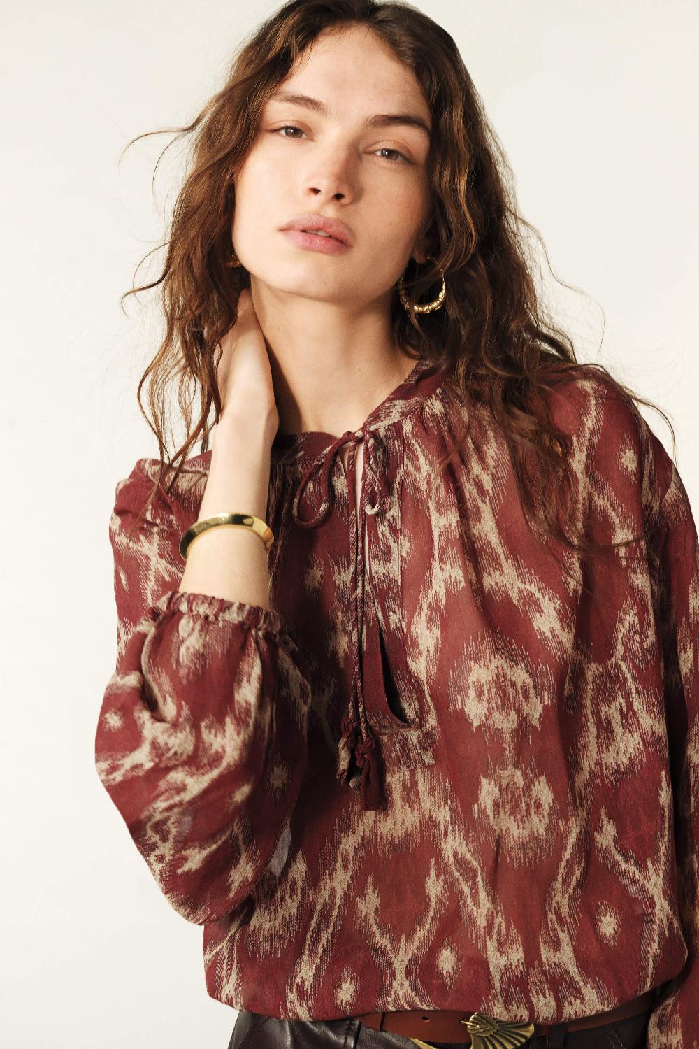 Ba&sh Blouse Ample Menaelle Rouge