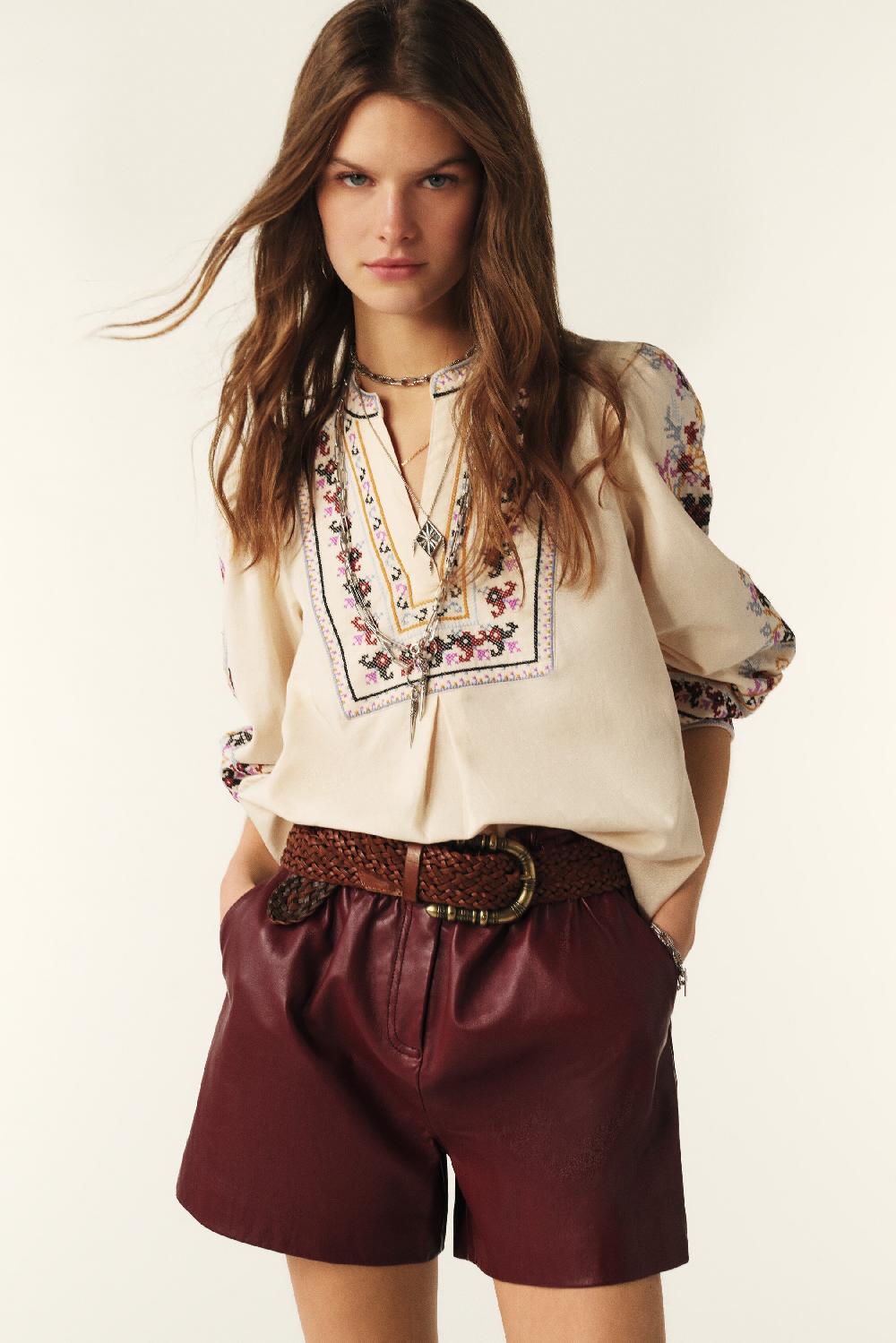 Ba&sh Blouse BrodéE Caloe Blanc Ecru